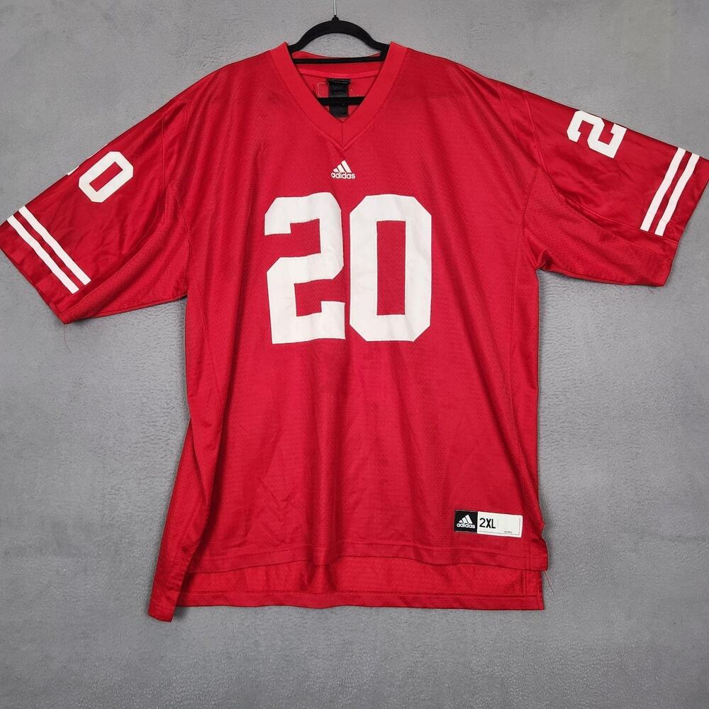 Wisconsin Badgers Jersey Mens 2XL Red Mesh NCAA Football Adidas Number 20